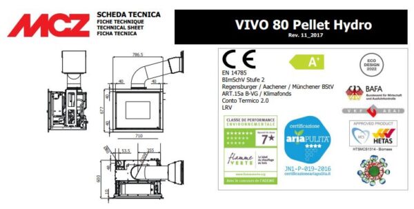 Insertable de pellet VIVO 80 Hydro - Imagen 2