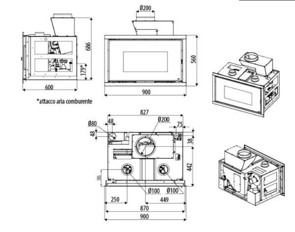 Insertable de pellet VIVO 90 Comfort air 9 M1 - Imagen 2