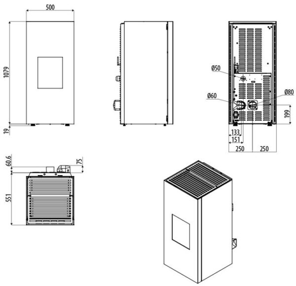 Estufa de pellet AIKE comfort air - Imagen 3